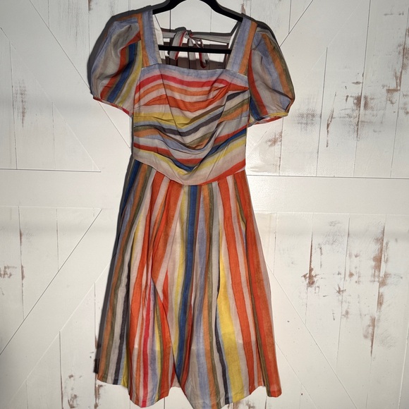 Mr Water Striped Puff Sleeve Dress Colorful - Picture 5 of 8